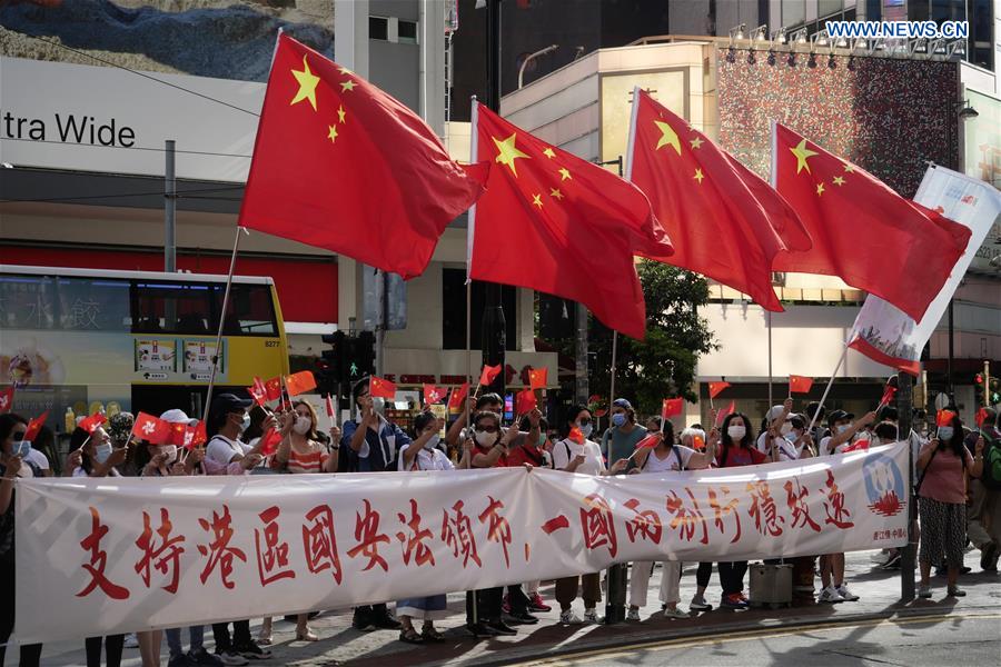 Hong Kong Citizens Celebrate Passage of Law on Safeguarding 