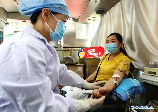 People Across China Donate Blood on World Blood Donor Day